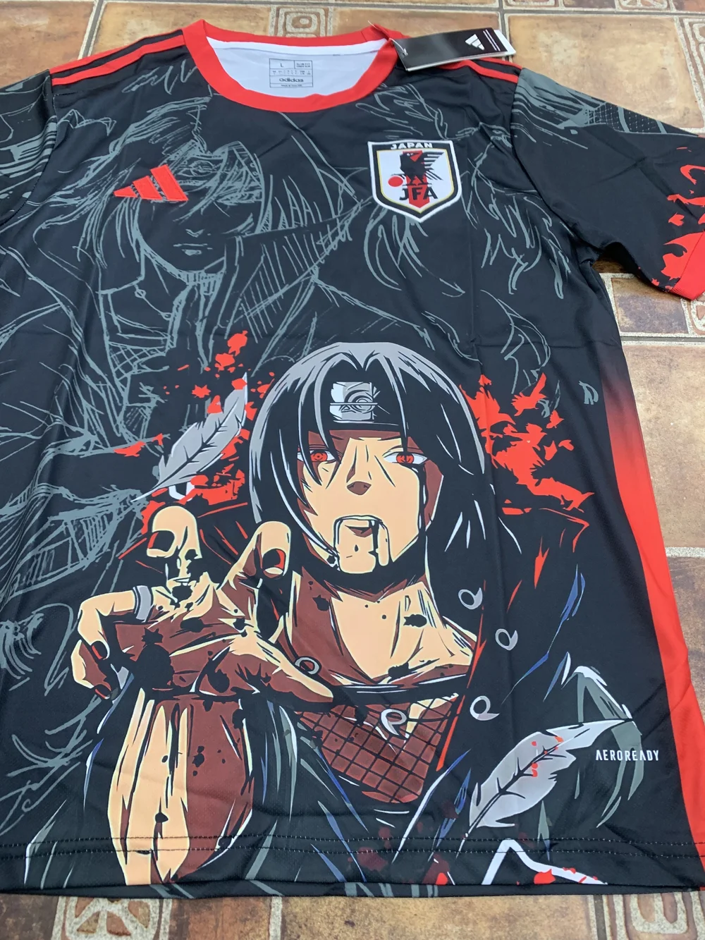 adidas Japan Naruto X Itachi Custom Fan Art Jersey Size M